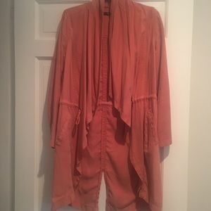 Max Jeans jacket,  soft rust color,  drawstring cinched waist, size S